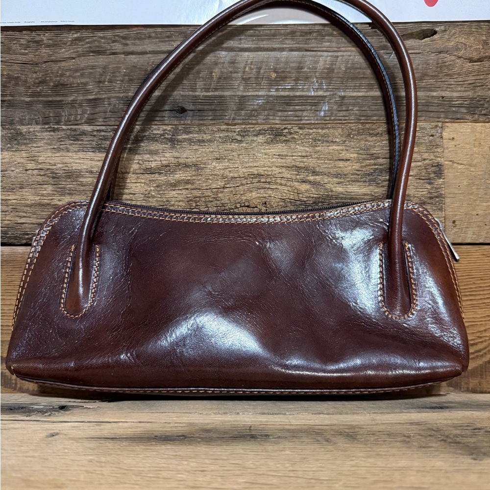 Dark Brown Leather Shoulder Bag - Picture 5 of 12